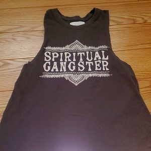 Spiritual Gangster gray tank, size small